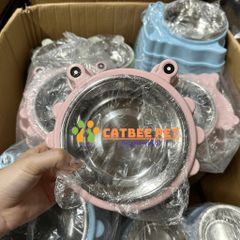 Bát ăn inox hình thú cho chó mèo,lõi inox  tháo rời siêu bền, dễ dàng vệ sinh