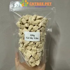 Thịt sấy mix gà viên, gan vịt viên, cỏ mèo viên sấy thăng hoa cho chó mèo hamster