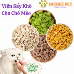 [100g,200g,500g] Viên sấy khô cho chó và mèo-Gà viên-Cỏ mèo-Gan viên-Lòng đỏ trứng bổ sung dinh dưỡng (loại 1)
