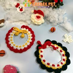 Vòng cổ cho chó mèo,Yếm len giáng sinh cho chó mèo hình cây thông tuần lộc ông già noel