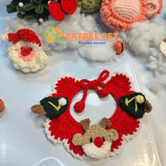 Vòng cổ cho chó mèo,Yếm len giáng sinh cho chó mèo hình cây thông tuần lộc ông già noel
