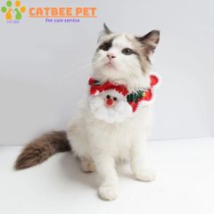 Vòng cổ cho chó mèo,Yếm len giáng sinh cho chó mèo hình cây thông tuần lộc ông già noel