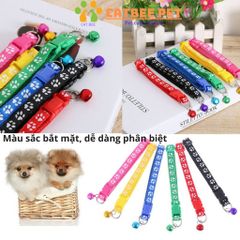 Combo vòng cổ cho chó mèo,có chuông lục lạc,thiết kế khóa bấm dễ sử dụng (chọn màu theo yêu cầu)
