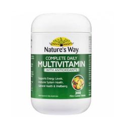 Viên uống Vitamin Tổng Hợp Nature's Way Complete Daily Multivitamin 200 viên - Tăng Cường Đề Kháng & Ngăn ngừa Oxy Hóa - S/P Chuẩn Úc