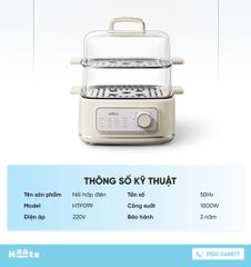 Nồi Hấp Điện Đa Năng Haatz HTP099 (CIM371) - 10L, 8 Chức Năng, Công Suất 1000W, Bảo Hành 2 Năm - Trợ Thủ Hoàn Hảo Cho Bữa Ăn Lành Mạnh