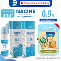 (Chính hãng) Dung dịch xịt mũi đẳng trương 0.9%  [ NACINE Isotonic Saline Spray] C/70ml - Saline - Đẳng trương -0.9%