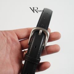 Thắt Lưng Bản Nhỏ 2.3cm Unisex Da Bò Thật Khóa Hợp Kim Bạc Mờ Dây Nịt LS02