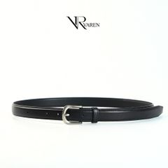 Thắt Lưng Bản Nhỏ 2.3cm Unisex Da Bò Thật Khóa Hợp Kim Bạc Mờ Dây Nịt LS02