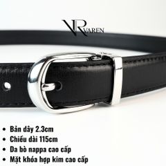 Thắt Lưng Bản Nhỏ Da Bò Nappa VAREN Haza Belt- Dây Nịt Bản 2.3cm Da Bò Cao Cấp Unisex Hz01