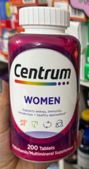 Centrum Women 200 viên - Vitamin tổng hợp cho phụ nữ  dưói 50 tuổi hỗ trợ năng lượng và làm đẹp