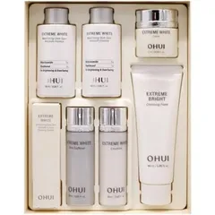 Set Tinh Chất Giảm Nám OHUI Extreme White - Ampoule Essence Làm Sáng Da, Mờ Nám, Đốm Nâu - Dưỡng Trắng Da Toàn Diện 300ml nk chính hãng