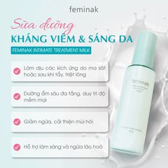 Sữa Dưỡng Vùng Kín Feminak Treatment Milk Nhật Bản Khử Mùi, Dịu Viêm, Giảm Khô Ngứa, Làm Sáng, Phục Hồi