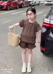 Bộ đũi chấm bi cổ sen bèo xinh xắn điệu đà dễ thương phong cách hàn quốc mùa hè cho bé gái