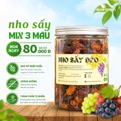 Nho Sấy Dẻo Mixed 3 Màu CAO Food - 100% Nho Tươi Nhập Khẩu Mỹ, Vị Ngọt Tự Nhiên, Hủ 500gram, Thực Phẩm Dinh Dưỡng