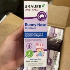 SIRO Giảm Sỗ Mũi cho Trẻ Từ 6 Tháng - 12 Tuổi Brauer Baby & Child Runny Nose Oral Liquid 100 mL - S/P Chuẩn Úc