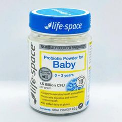 Men Vi Sinh cho Bé Từ 0 - 3 Tuổi LifeSpace Probiotic Powder for Baby 40g - Cân Bằng Hệ Vi Sinh Đường Ruột & Tăng Cường Đề Kháng - S/P Chuẩn Úc