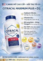 Viên uống bổ sung Canxi Citracal và Vitamin D3 280 viên của Mỹ