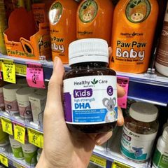 Viên DHA cho Trẻ Từ 4 Tháng Tuổi - Healthy Care Kids High Strength DHA 60 viên - Hỗ Trợ Phát Triển cho Não Bộ - S/P Chuẩn Úc