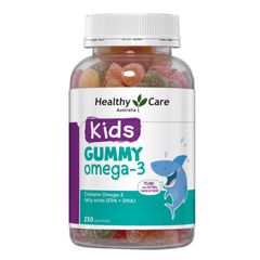 Kẹo Gum Dẻo Omega-3 cho Trẻ Từ 2 Tuổi Trở Lên - Healthy Care Kids Gummy Omega-3 250 viên - Hỗ Trợ Phát Triển Trí Tuệ - S/P Chuẩn Úc