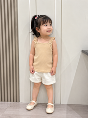 Hàng QC - Áo hai dây bèo tăm lạnh mùa hè mát mẻ xinh xắn cho bé gái