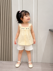  Hàng QC - Áo hai dây chất thô mát hoa xinh xắn vintage hàn quốc mùa hè cho bé gái