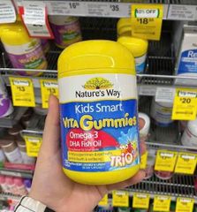 Nature's Way Kids Smart Vita Gummies DHA Omega-3 Fish Oil 60 viên - Kẹo Dẻo Bổ Sung Omega-3 cho Trẻ Từ 2 Tuổi Trở Lên - S/P Chuẩn Úc