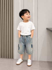 Hàng QC - Quần jean rách loang suông hàn quốc cho bé trai