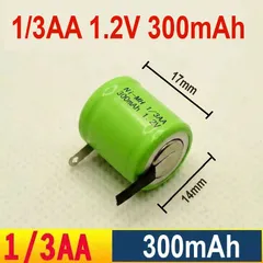 PIN NiCd 1/3AA 1.2V 300mAh HÀN SẴN NIKEN 2 ĐẦU, DÀNH THAY THẾ CHO MÁY CẠO RÂU, TÔNG ĐƠ, MÁY TĂM NƯỚC VÀ CÁC THIẾT BỊ KHÁC