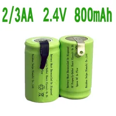 PIN NiCd 2/3AA 2.4V 800mAh HÀN SẴN NIKEN 2 ĐẦU, DÀNH THAY THẾ CHO MÁY CẠO RÂU, TÔNG ĐƠ, MÁY TĂM NƯỚC VÀ CÁC THIẾT BỊ KHÁC