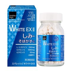Viên Uống Trắng Da White EX II  270 Viên, chứa dưỡng chất làm trắng từ thiên nhiên giúp nuôi dưỡng làn da trắng lên từ bên trong và ức chế melanin gây đen da