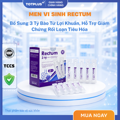 Men vi sinh Rectum 3 Tỷ Bào Tử Lợi Khuẩn – Hỗ Trợ Giảm Rối Loạn Tiêu Hóa, Phân Sống Do Loạn Khuẩn đường ruột - Hộp 20 Ống