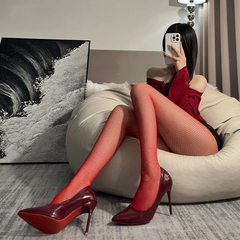 Quần Tất Lưới Đính Đá Lấp Lánh Thon Chân Sexy Gợi Cảm Vớ Body Nữ Bling Bling Phối Đồ Quyến Rũ Sang Chảnh - T912 Đỏ