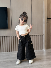 Hàng QC - Quần jean túi hộp phong cách cá tính cho bé gái