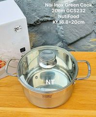 Nồi inox 5 đáy Green Cook 20cm GCS232 Nuti