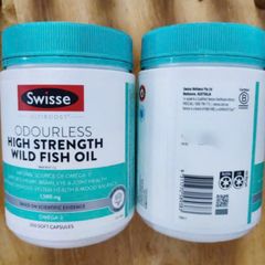 Dầu Cá Không Mùi Swisse Ultiboost Odourless High Strength Wild Fish Oil 1500 mg & 2000 mg - Hỗ Trợ Sức Khỏe Tim Mạch/Thị Lực/Não Bộ