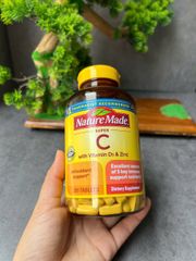 Viên uống hỗ trợ hệ miễn dịch, chống oxy hóa Nature Made Super C with Vitamin D3 & Zinc (200 viên)