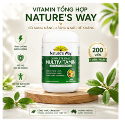 Vitamin Tổng Hợp Nature's Way Spirulina Úc - 200 Viên, Bổ Sung Khoáng Chất & Chất Chống Oxy Hóa, Tăng Cường Sức Đề Kháng