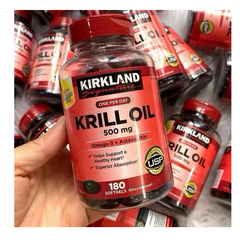Viên uống Kirkland Signature Krill Oil 500mg - Hỗ trợ sức khỏe tim mạch, chiết xuất từ nhuyễn thể Nam Cực, 160 viên. 766242