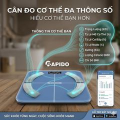 Cân sức khỏe phân tích chỉ số Rapido RSB07-S đo 12 chỉ số cơ thể
