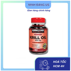 Viên uống Kirkland Signature Krill Oil 500mg - Hỗ trợ sức khỏe tim mạch, chiết xuất từ nhuyễn thể Nam Cực, 160 viên. 766242