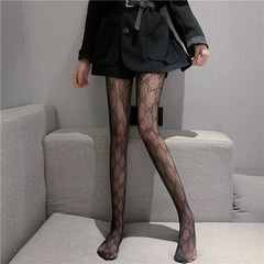 Quần Tất Lưới Nữ Họa Tiết Chữ G Gợi Cảm Quan Vớ Sexy Đen Ôm Dáng Thon Chân Che Khuyết Điểm Quyến Rũ - T917 Đen
