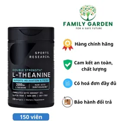 Sản phẩm hỗ trợ giảm căng thẳng, tăng tập trung (không gây buồn ngủ) L-Theanine Sports Research L-Theanine 200mg (150 viên)