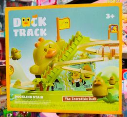 Đồ chơi cầu trượt vịt vàng âm nhạc, ánh sáng, bộ 3 tầng + 6 vịt Duck track