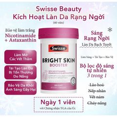 Viên Uống Trắng Sáng Da Cao Cấp, Tái Tạo Làn Da, Bảo Vệ Da Khỏi Ánh Sáng Gây Hại - Swisse Beauty Bright Skin - 60 Viên