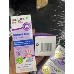 BRAUER Baby & Child Runny nose 100ml hỗ trợ làm giảm sổ m.ũi, chảy nước mũi, ngh.ẹt mũi