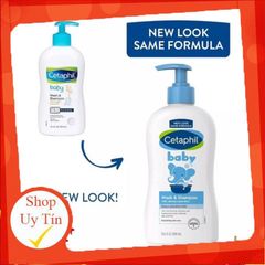 Sữa tắm gội (400ml) cho trẻ từ sơ sinh đến dưới 6 tuổi Cetaphil Baby Wash & Shampoo, Úc dầu tắm sữa tắm em bé
