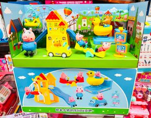 Bộ Đồ Chơi Nhà Búp Bê Công Viên Giải Trí Cho Bé Peppa Pig Và Bạn Bè Trong Mô Hình Công Viên Màu Sắc Sặc Sỡ 7574