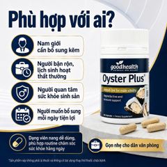 Viên Hỗ Trợ Bổ Sung Kẽm Goodhealth Oyster Plus 60 viên - Hàu Biển Tăng Cường Sức Khỏe Nam Nữ