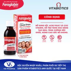 Thực Phẩm Bảo Vệ Sức Khỏe FEROGLOBIN B12 Liquid Hỗ Trợ Tăng Khả Năng Tạo Máu 200ml Vitabiotics