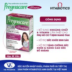TPBVSK PREGNACARE CONCEPTION Bổ Sung Vitamin & Khoáng Chất Cho Phụ Nữ Chuẩn Bị Mang Thai 30 viên Vitabiotics